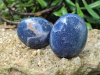 Polished Lazulite Palm Stones x 12 From Madagascar