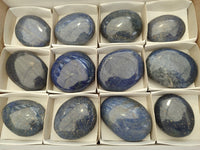 Polished Lazulite Palm Stones x 12 From Madagascar