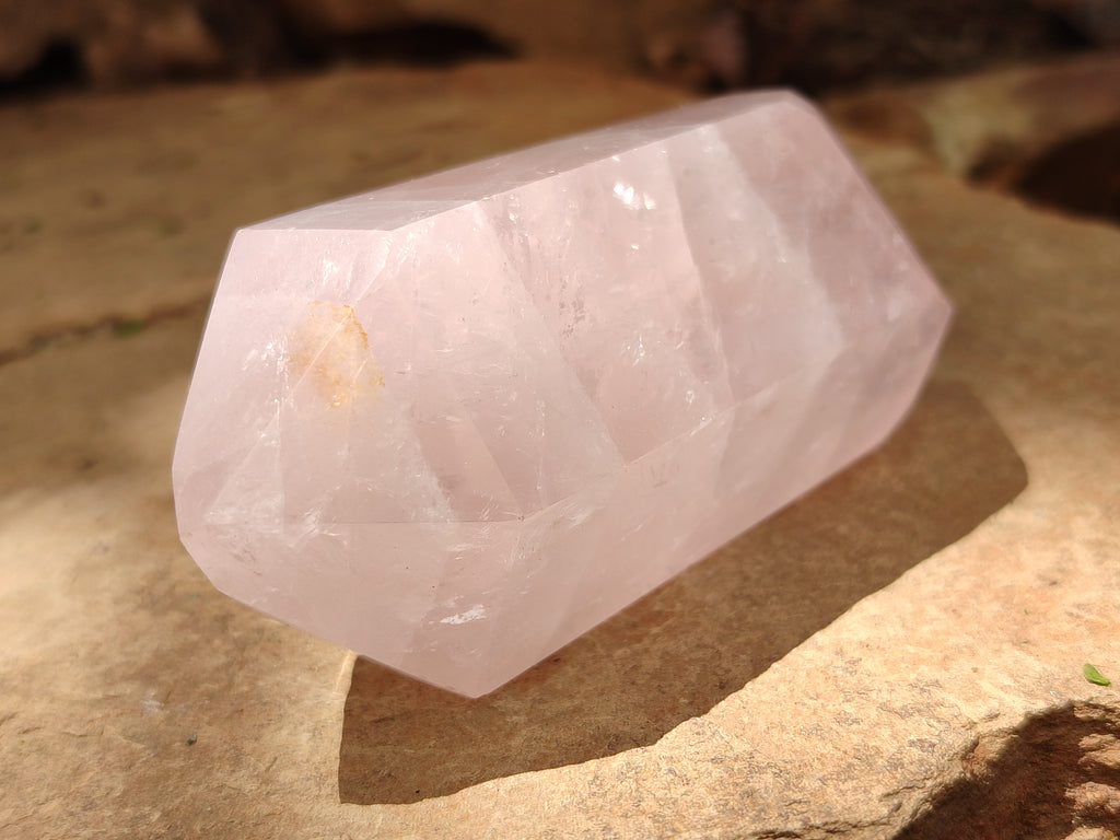 Polished Double Terminated Rose Quartz Points x 6 From Ambatondrazaka, Madagascar - Toprock Gemstones and Minerals 