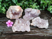 Natural Jacaranda Amethyst Quartz Clusters x 4 From Mumbwa, Zambia - Toprock Gemstones and Minerals 