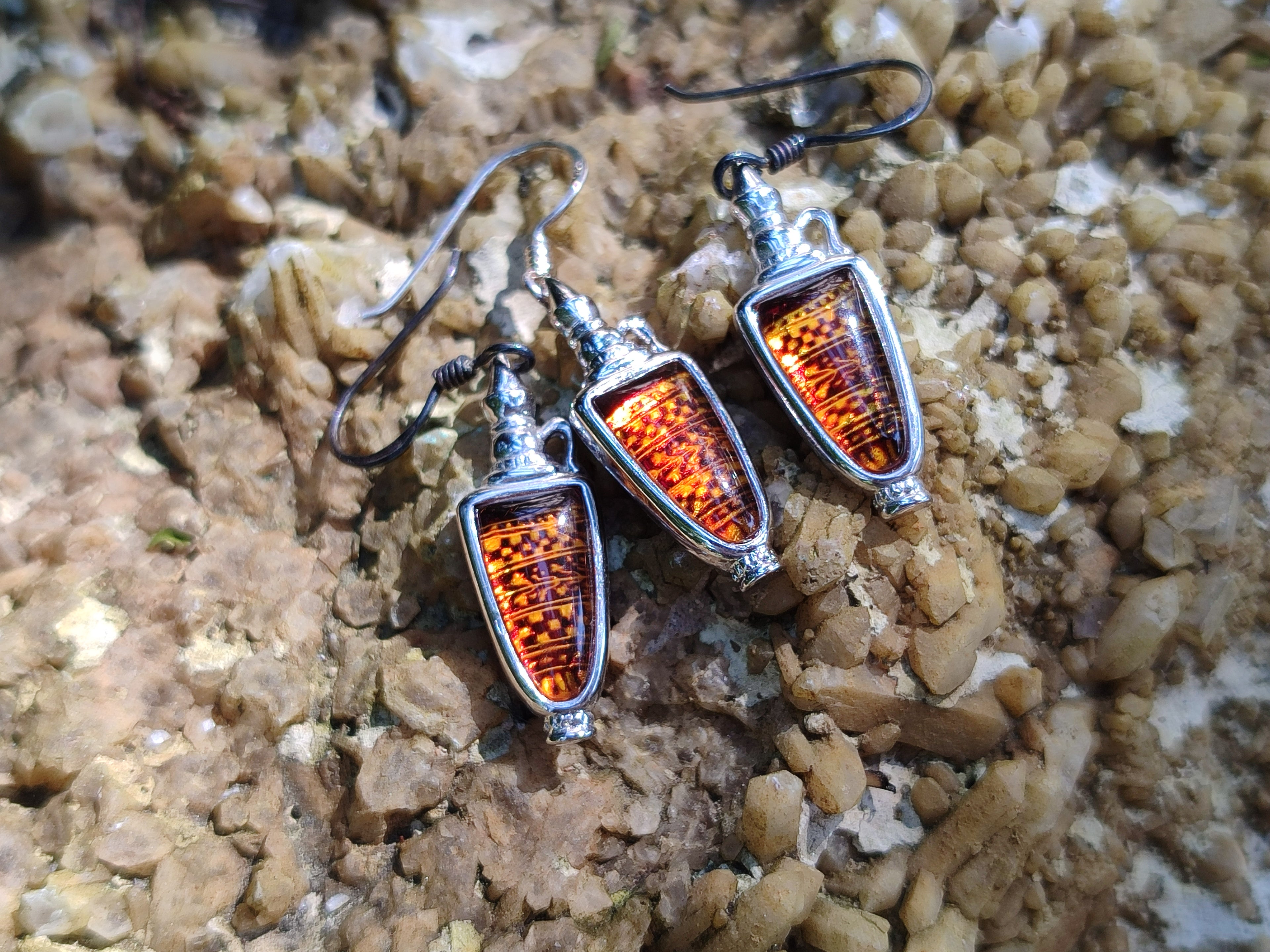 Polished Baltic Amber Earring and Pendant Sets on Sterling Silver - Sold Per Set - From Poland - Toprock Gemstones and Minerals 