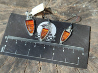 Polished Baltic Amber Earring and Pendant Sets on Sterling Silver - Sold Per Set - From Poland