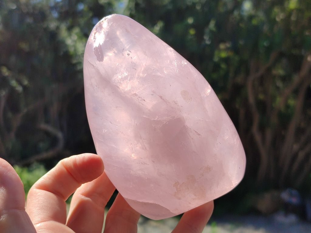 Polished Rose Quartz Standing Free Forms x 3 From Ambatondrazaka, Madagascar - Toprock Gemstones and Minerals 