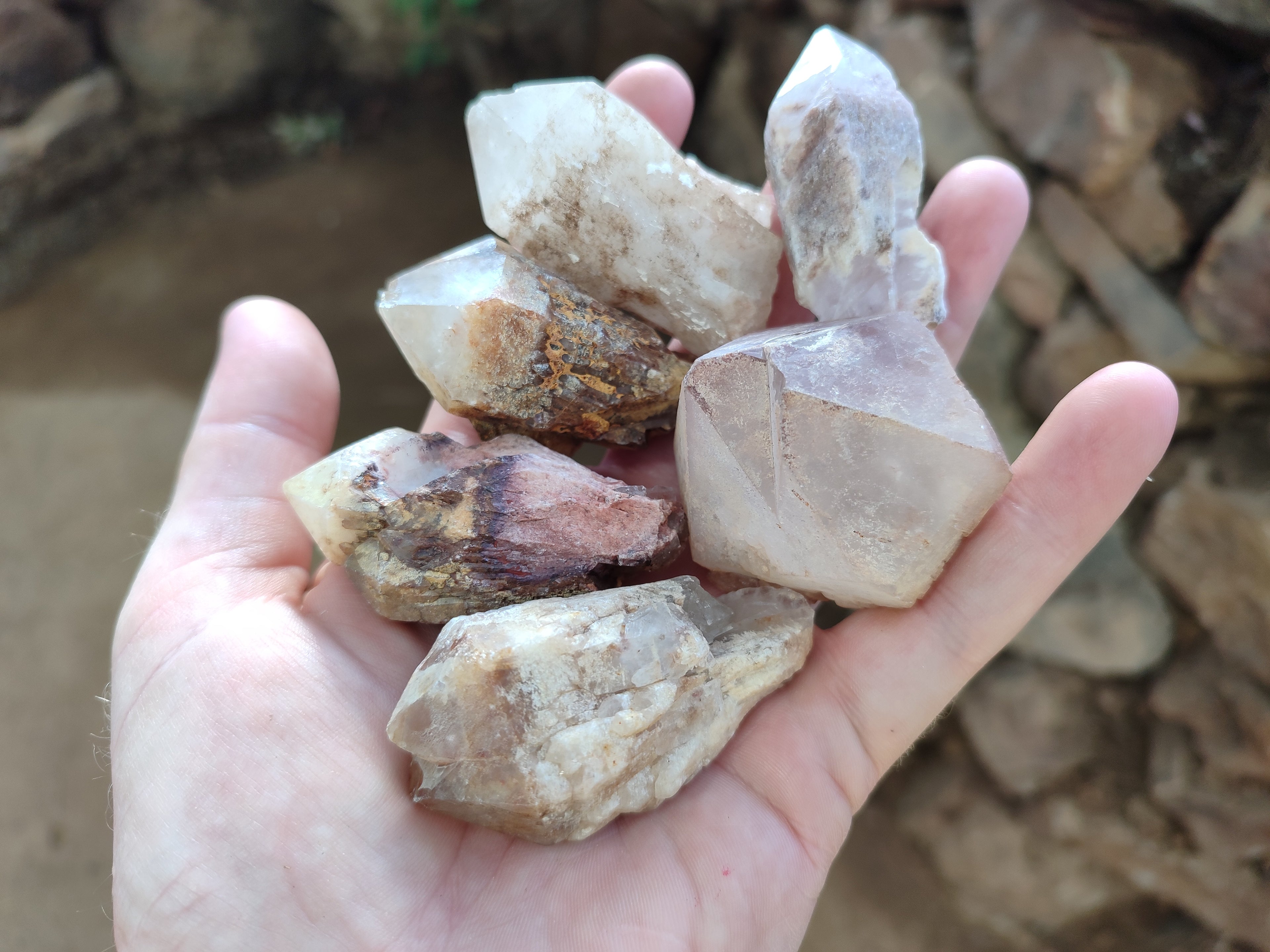 Natural White Single Quartz Crystals x 35 From Madagascar - Toprock Gemstones and Minerals 