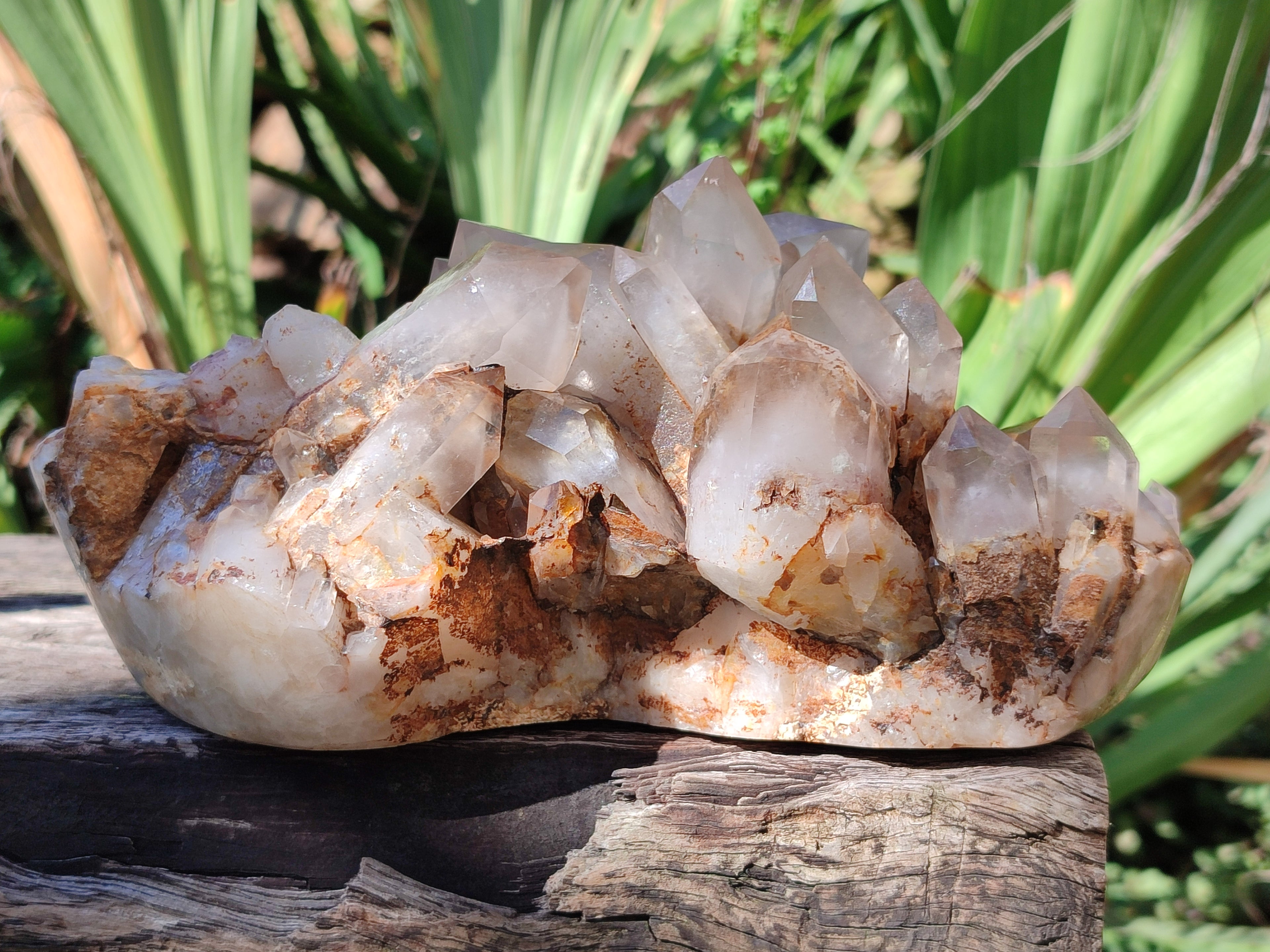Polished On One Side Red Hematoid Quartz Clusters x 1 From Karoi, Zimbabwe - Toprock Gemstones and Minerals 