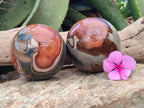 Polished Polychrome Jasper Spheres x 2 From Northwest Coast, Madagascar - Toprock Gemstones and Minerals 