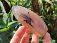 Polished Dendritic Agate Standing Free Forms x 5 From Madagascar