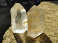 Polished Frosted Quartz Crystal Points x 4 From Madagascar