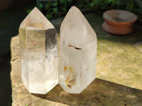 Polished Frosted Quartz Crystal Points x 4 From Madagascar