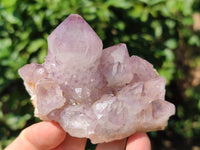 Natural Dark Purple Cactus Spirit Quartz Clusters x 3 From South Africa