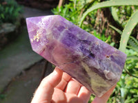 Polished Chevron Amethyst Points x 2 From Ankazobe, Madagascar