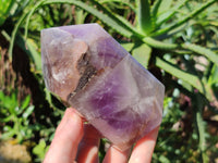 Polished Chevron Amethyst Points x 2 From Ankazobe, Madagascar