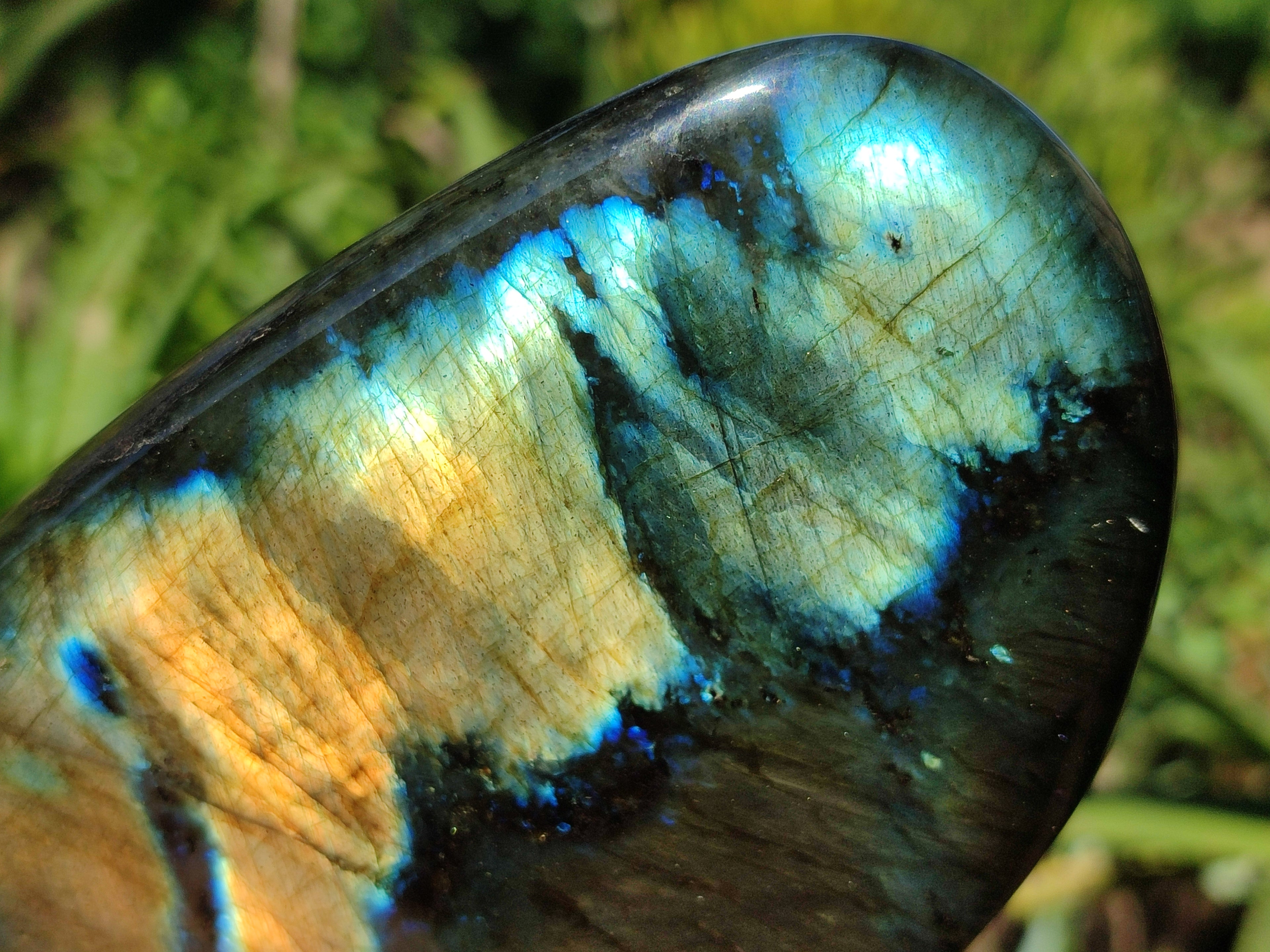 Polished Labradorite Standing Free Form x 2 From Tulear, Madagascar - Toprock Gemstones and Minerals 
