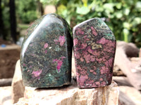 Polished Ruby Corundum In Chrome Verdite Standing Free Forms x 4 From Zimbabwe - Toprock Gemstones and Minerals 