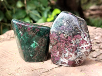 Polished Ruby Corundum In Chrome Verdite Standing Free Forms x 4 From Zimbabwe - Toprock Gemstones and Minerals 