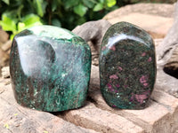 Polished Ruby Corundum In Chrome Verdite Standing Free Forms x 4 From Zimbabwe - Toprock Gemstones and Minerals 