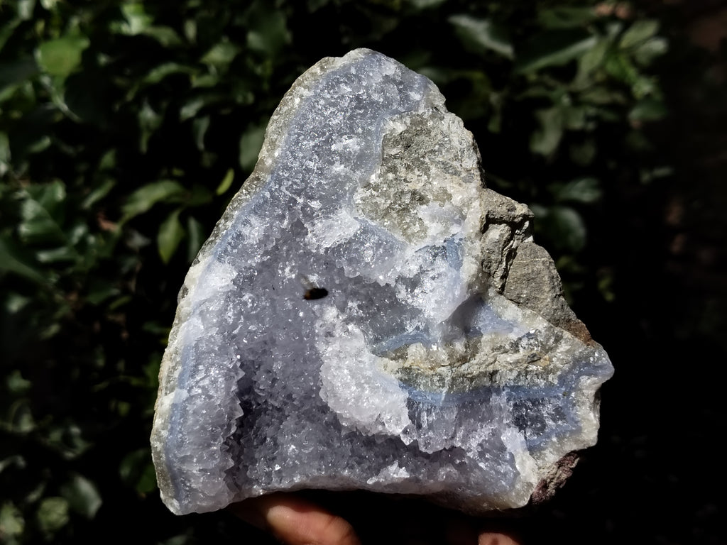 Natural Blue Lace Agate Geode Specimens x 2 From Nsanje, Malawi - Toprock Gemstones and Minerals 