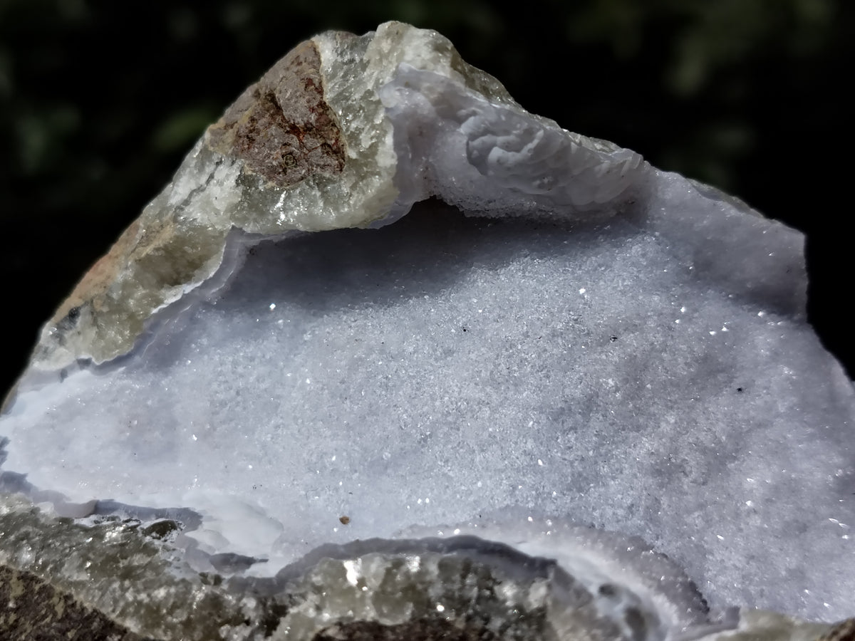 Natural Blue Lace Agate Geode Specimens x 2 From Nsanje, Malawi - Toprock Gemstones and Minerals 
