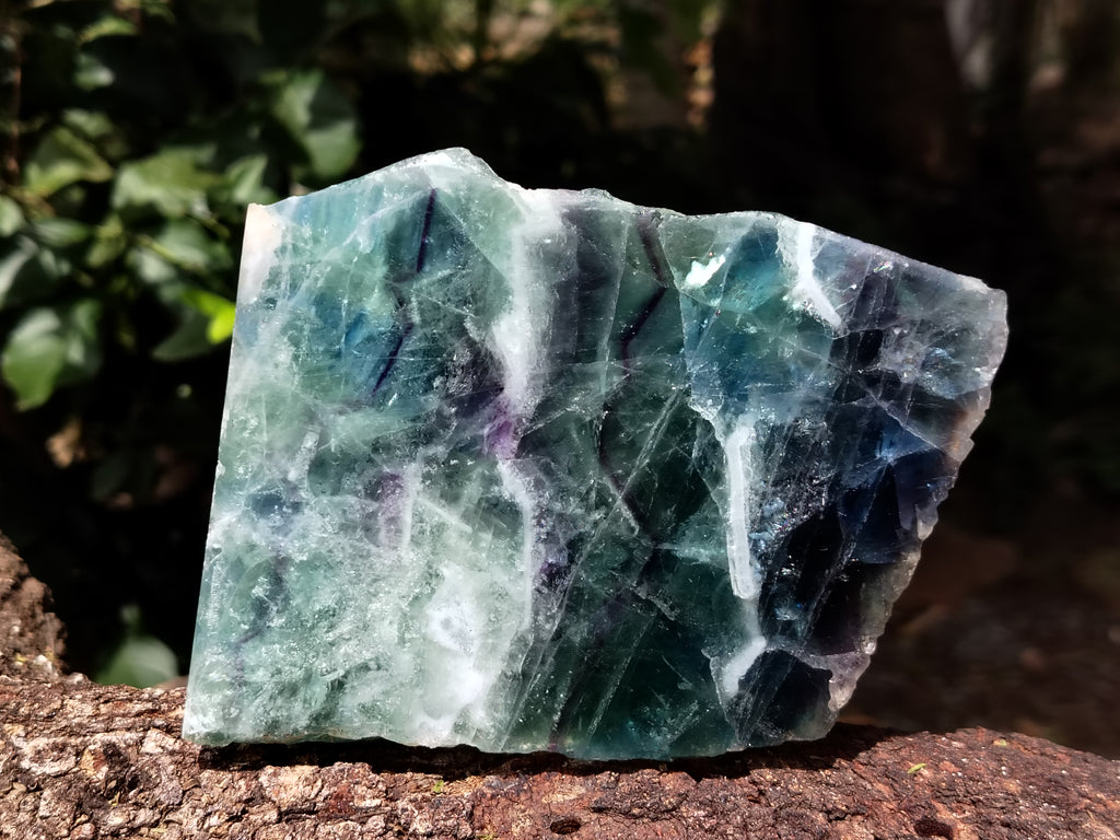 Polished On One Side Watermelon Fluorite Specimens x 2 From Uis, Namibia - Toprock Gemstones and Minerals 