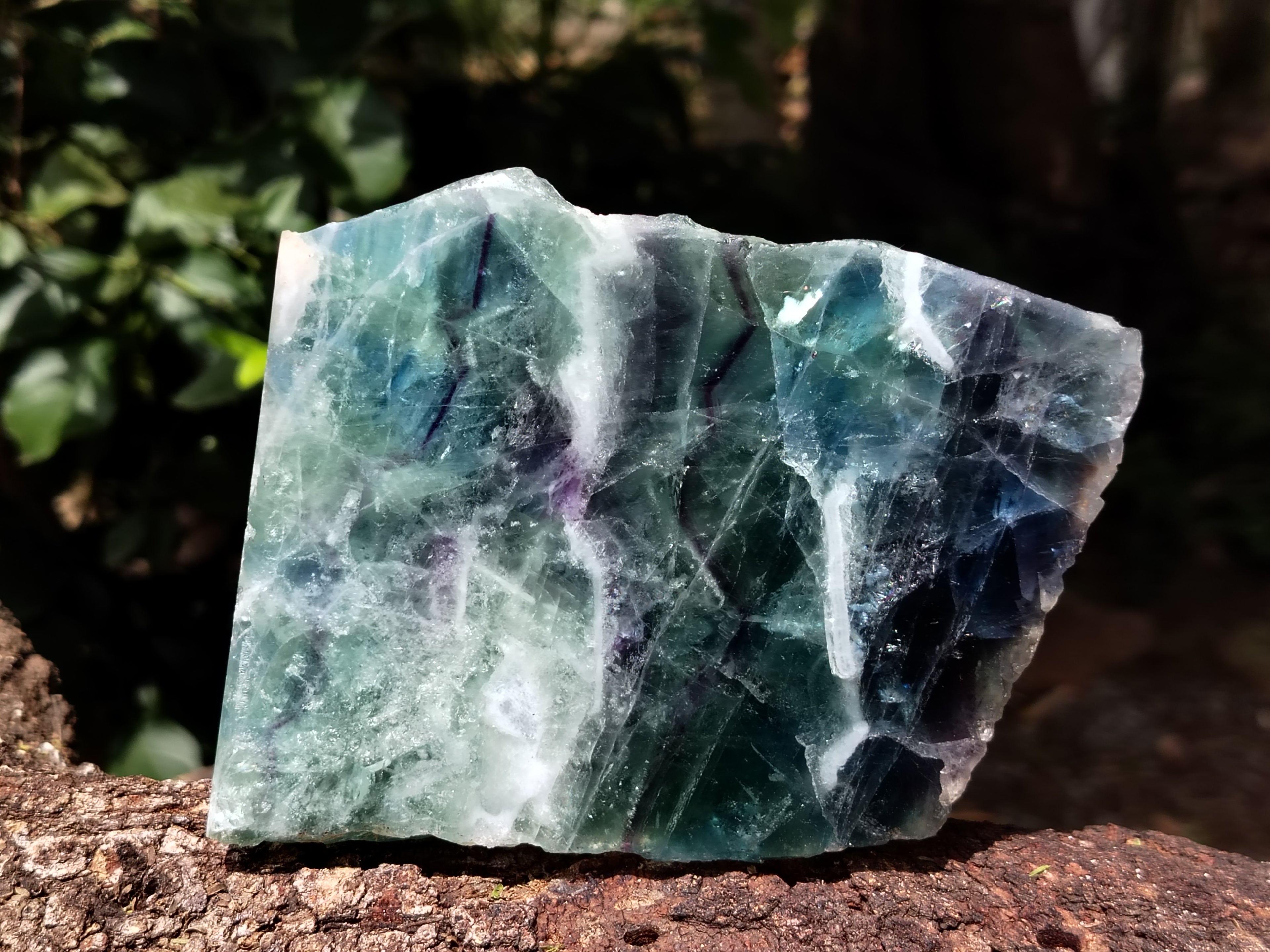 Polished On One Side Watermelon Fluorite Specimens x 2 From Uis, Namibia - Toprock Gemstones and Minerals 