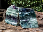 Polished On One Side Watermelon Fluorite Specimens x 2 From Uis, Namibia - Toprock Gemstones and Minerals 