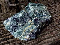 Polished On One Side Watermelon Fluorite Specimens x 2 From Uis, Namibia