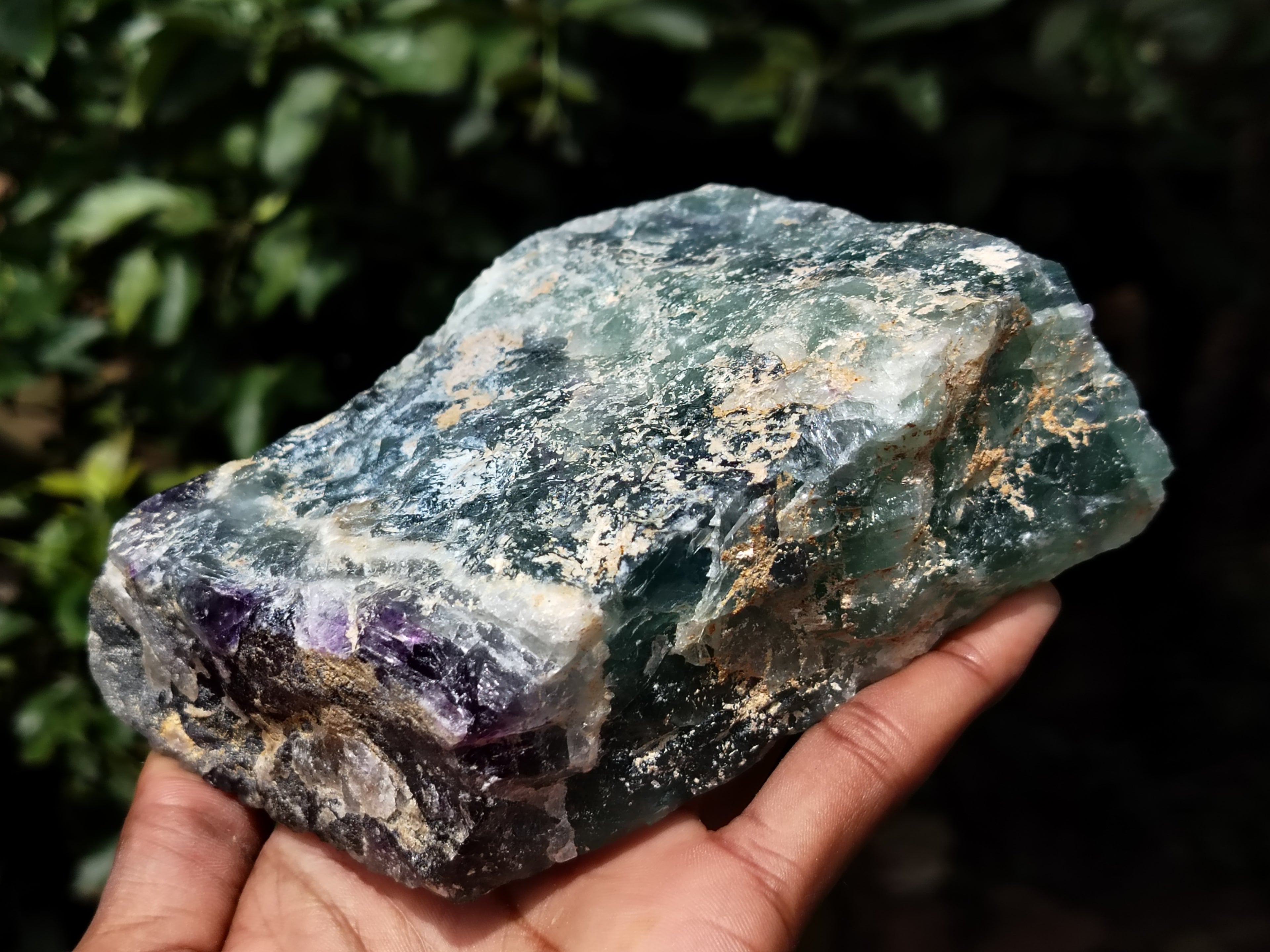Polished On One Side Watermelon Fluorite Specimens x 2 From Uis, Namibia - Toprock Gemstones and Minerals 