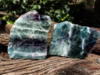 Polished On One Side Watermelon Fluorite Specimens x 2 From Uis, Namibia - Toprock Gemstones and Minerals 
