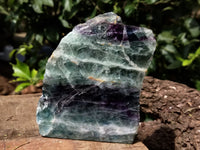 Polished On One Side Watermelon Fluorite Specimens x 2 From Uis, Namibia