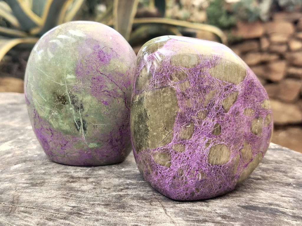 Polished Stichtite Standing Free Forms x 3 From Barberton, South Africa - Toprock Gemstones and Minerals 