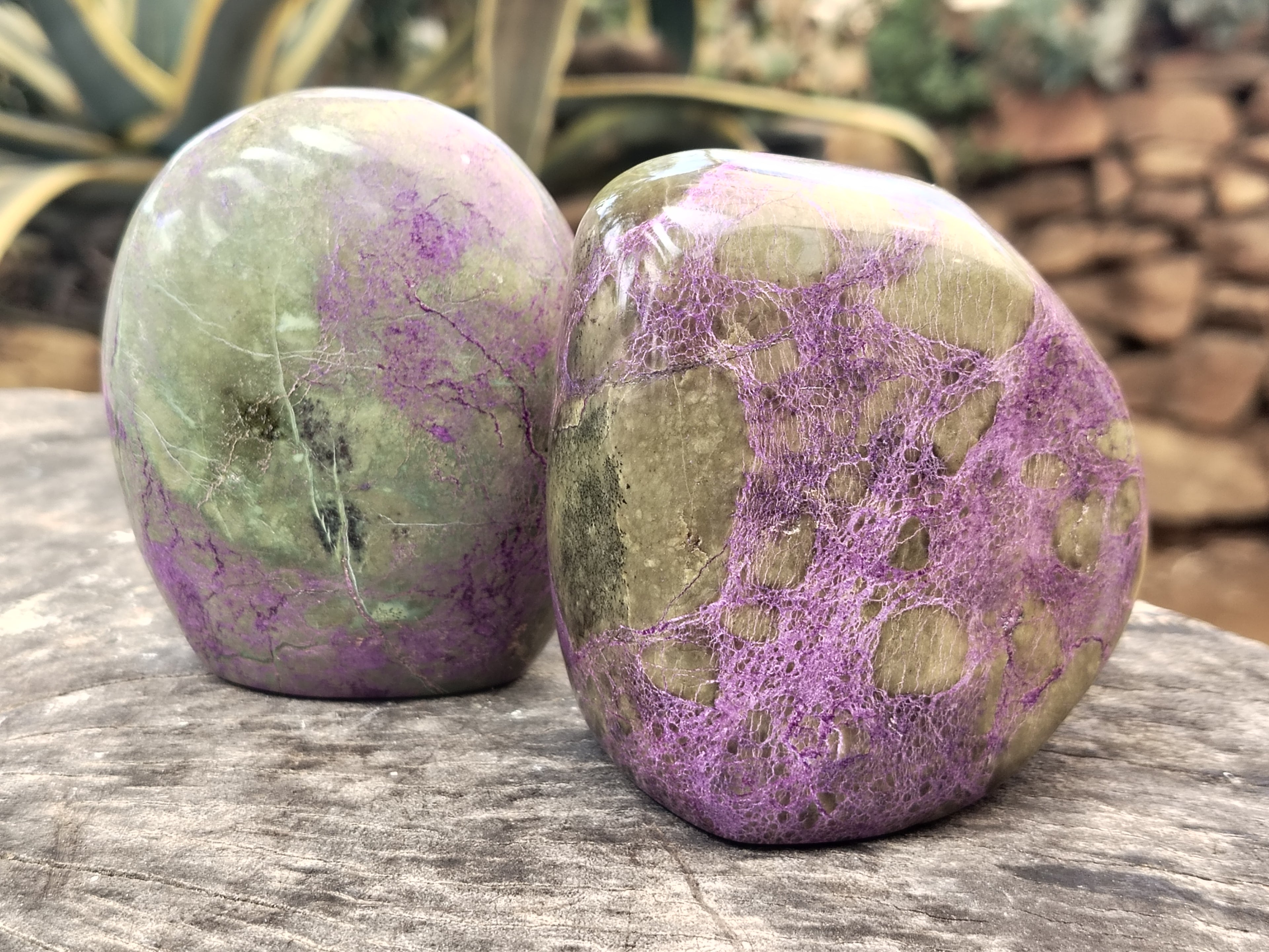 Polished Stichtite Standing Free Forms x 3 From Barberton, South Africa - Toprock Gemstones and Minerals 