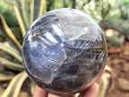Polished Purple Flash Labradorite Spheres x 2 From Tulear, Madagascar - Toprock Gemstones and Minerals 