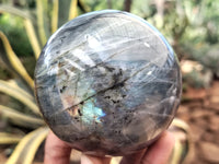 Polished Purple Flash Labradorite Spheres x 2 From Tulear, Madagascar