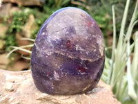 Polished Lepidolite with Pink Rubellite Tourmaline Standing Free Forms x 4 From Madagascar