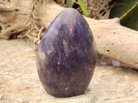 Polished Lepidolite with Pink Rubellite Tourmaline Standing Free Forms x 4 From Madagascar