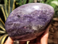 Polished Lepidolite with Pink Rubellite Tourmaline Standing Free Forms x 4 From Madagascar