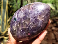 Polished Lepidolite with Pink Rubellite Tourmaline Standing Free Forms x 4 From Madagascar