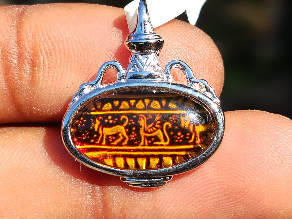 Polished Baltic Amber Earring and Pendant Sets on Sterling Silver - Sold Per Set - From Poland - Toprock Gemstones and Minerals 