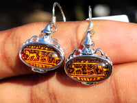 Polished Baltic Amber Earring and Pendant Sets on Sterling Silver - Sold Per Set - From Poland