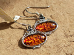 Polished Baltic Amber Earring and Pendant Sets on Sterling Silver - Sold Per Set - From Poland - Toprock Gemstones and Minerals 