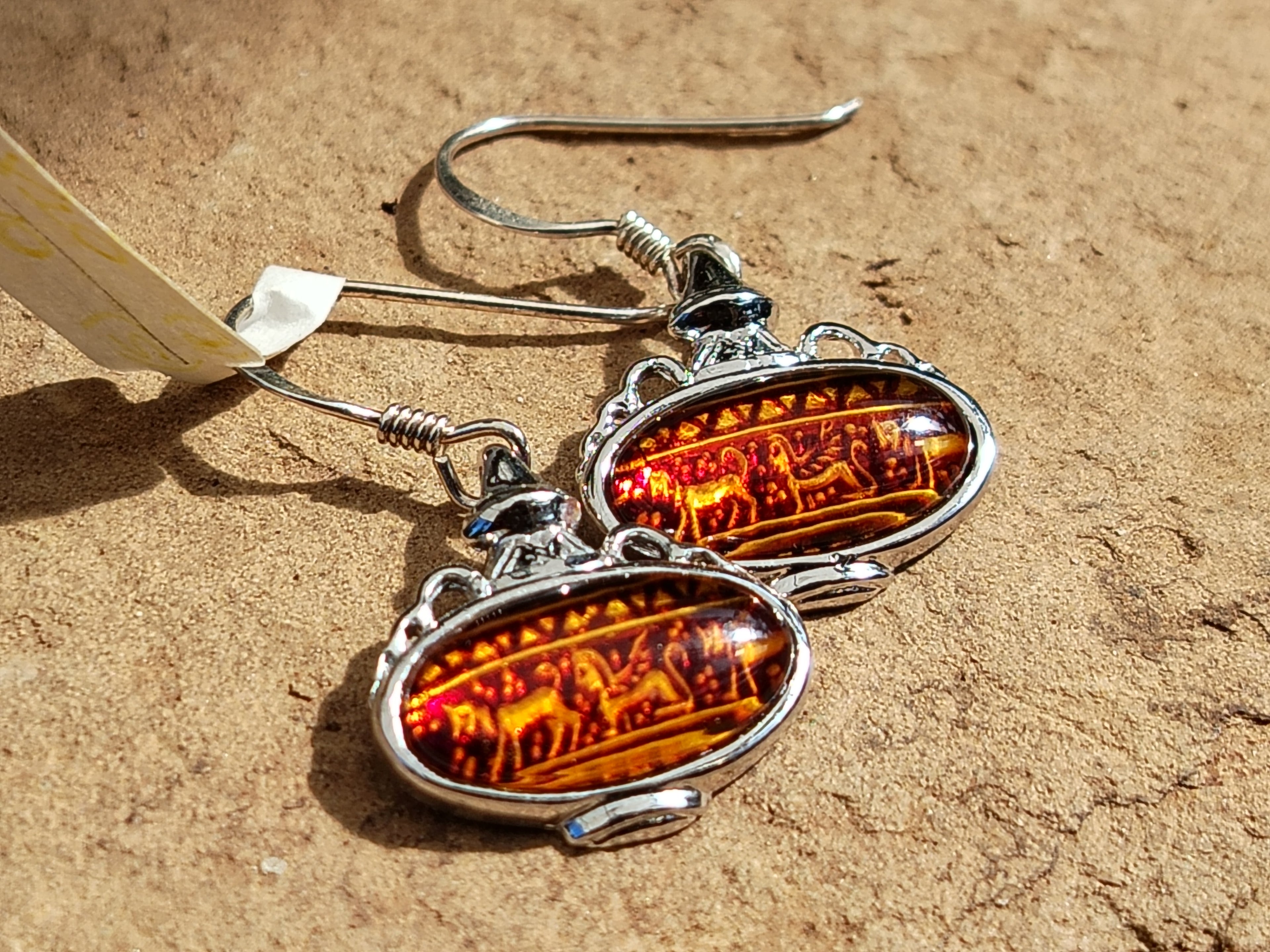 Polished Baltic Amber Earring and Pendant Sets on Sterling Silver - Sold Per Set - From Poland - Toprock Gemstones and Minerals 