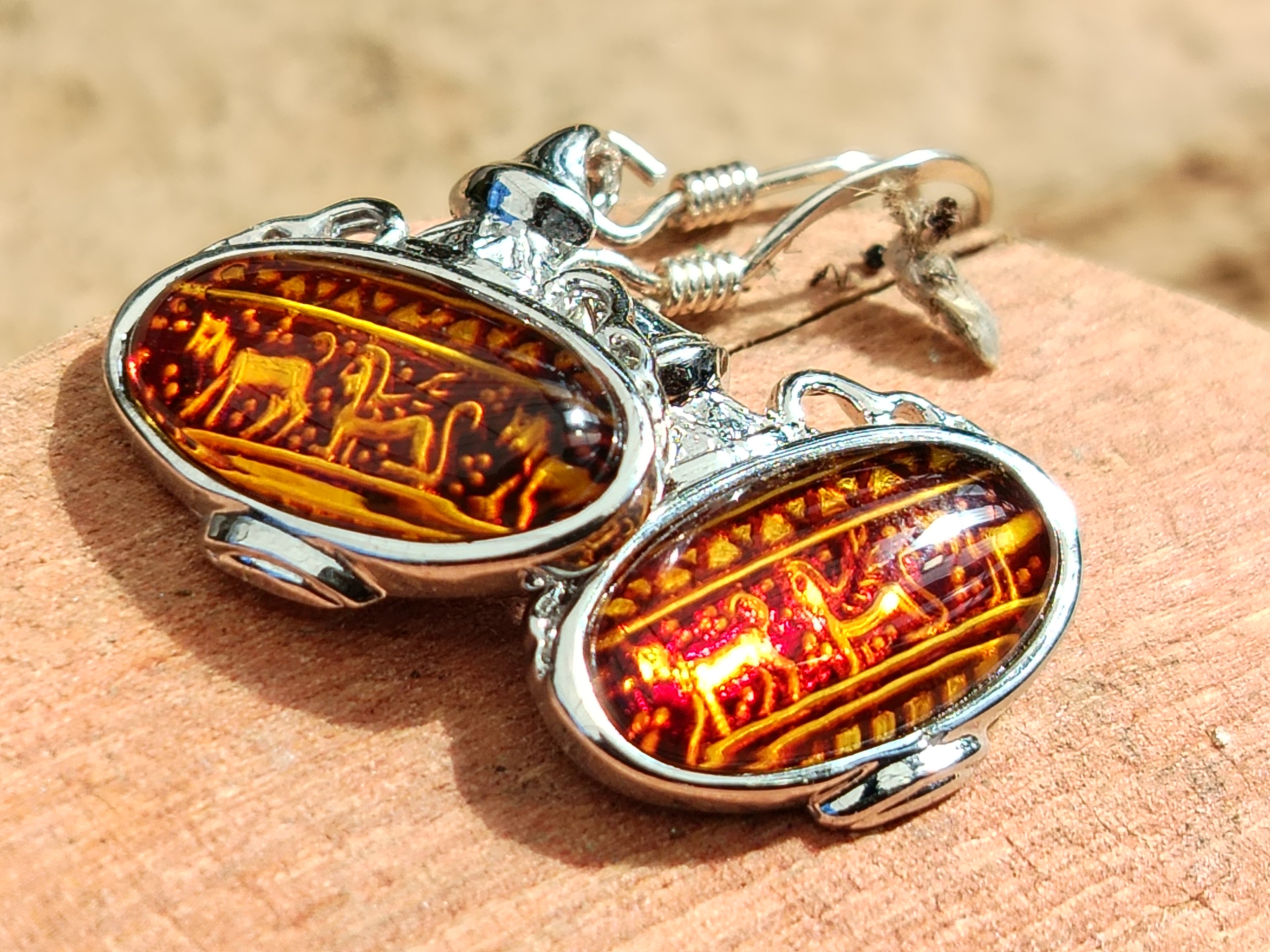 Polished Baltic Amber Earring and Pendant Sets on Sterling Silver - Sold Per Set - From Poland - Toprock Gemstones and Minerals 