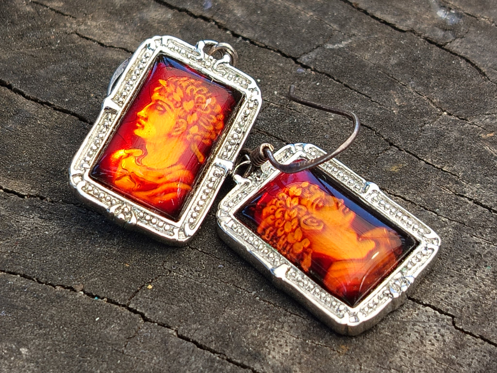 Polished Baltic Amber Earring and Pendant Sets on Sterling Silver - Sold Per Set - From Poland - Toprock Gemstones and Minerals 