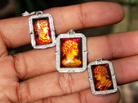 Polished Baltic Amber Earring and Pendant Sets on Sterling Silver - Sold Per Set - From Poland