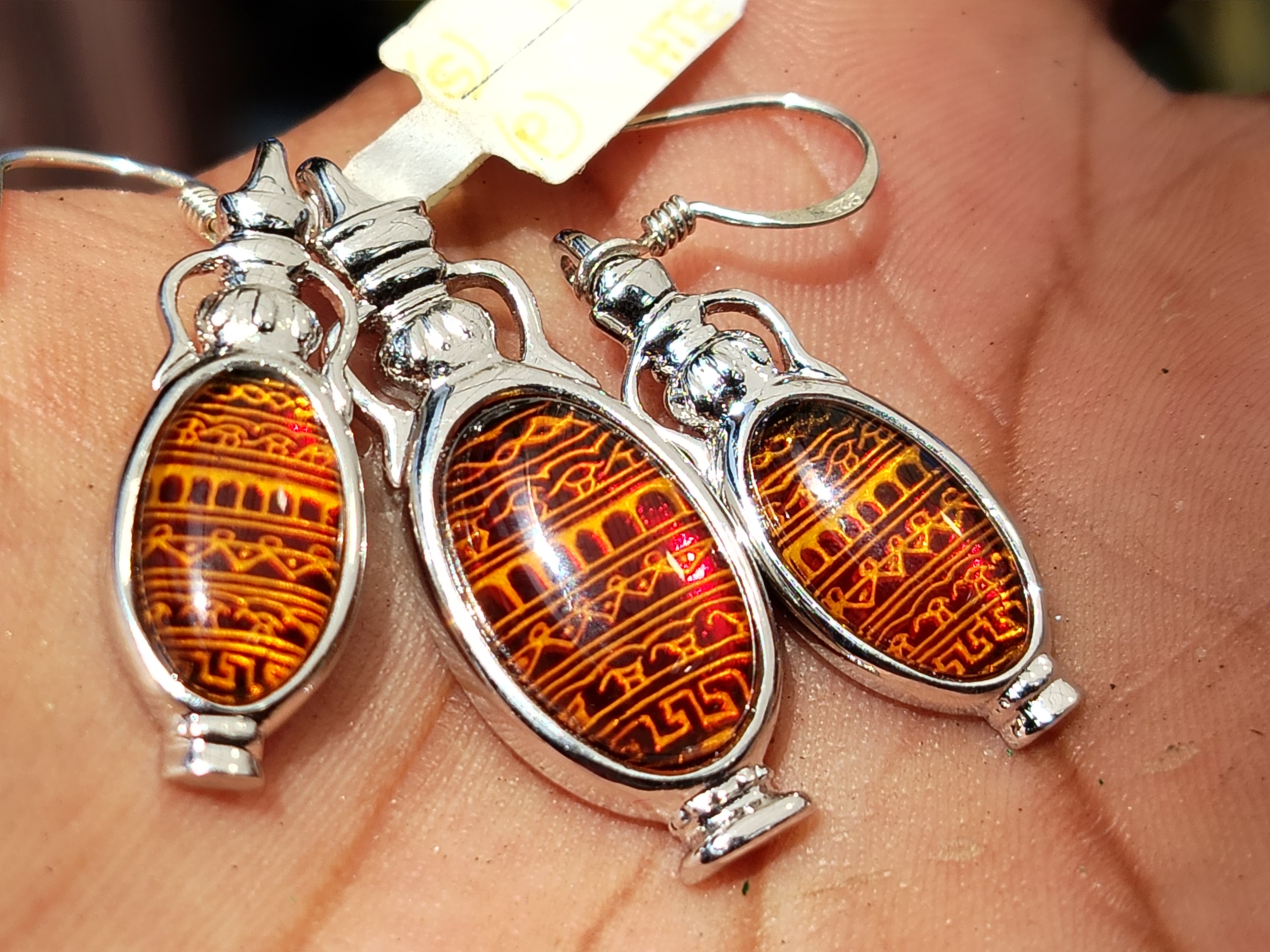 Polished Baltic Amber Earring and Pendant Sets on Sterling Silver - Sold Per Set - From Poland - Toprock Gemstones and Minerals 