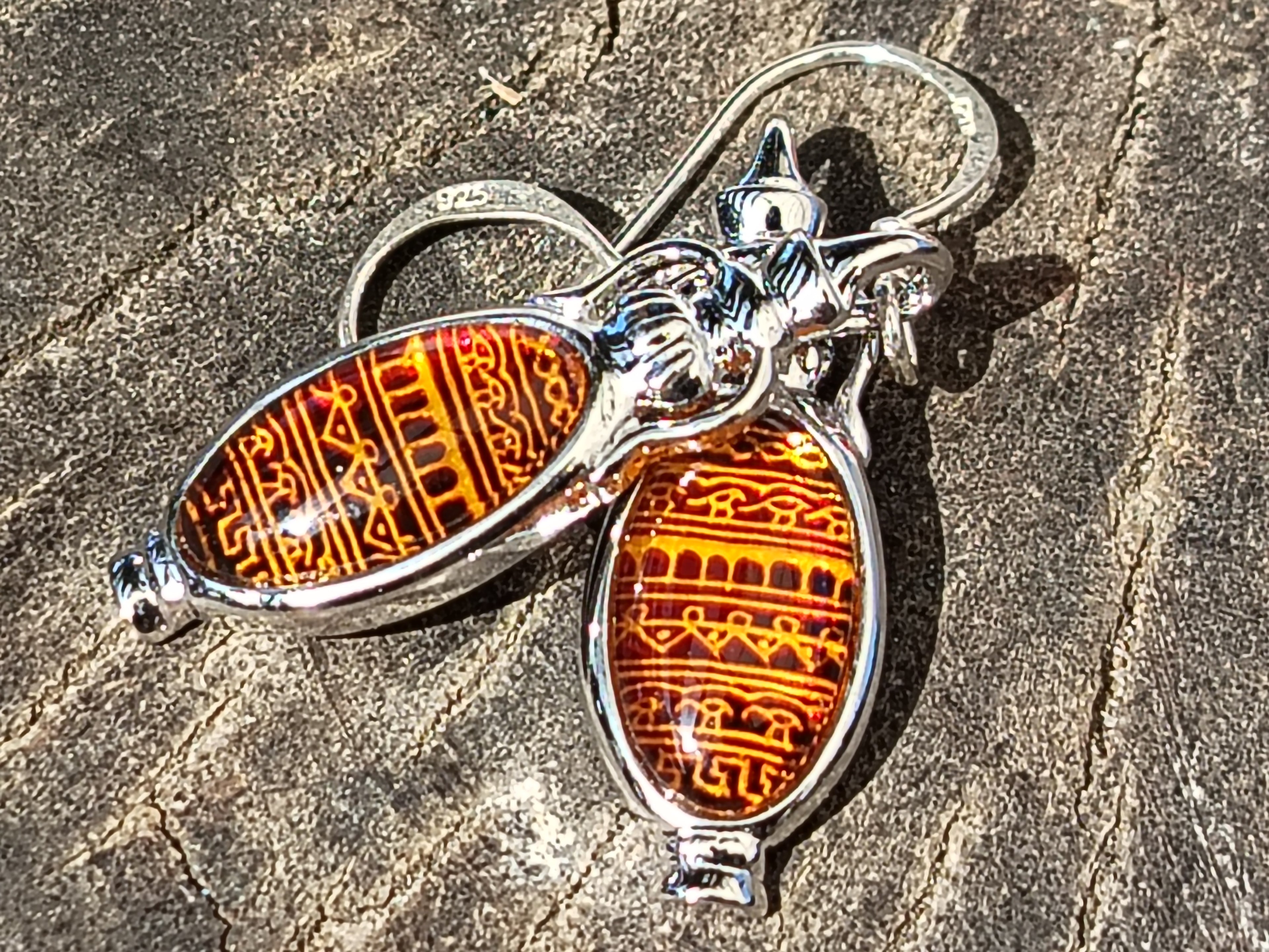 Polished Baltic Amber Earring and Pendant Sets on Sterling Silver - Sold Per Set - From Poland - Toprock Gemstones and Minerals 