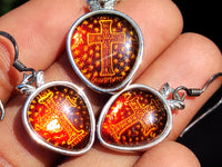 Polished Baltic Amber Earring and Pendant Sets on Sterling Silver - Sold Per Set - From Poland