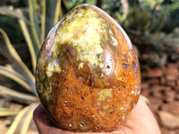 Polished Green Opal Standing Free Forms x 2 From Antsirabe, Madagascar