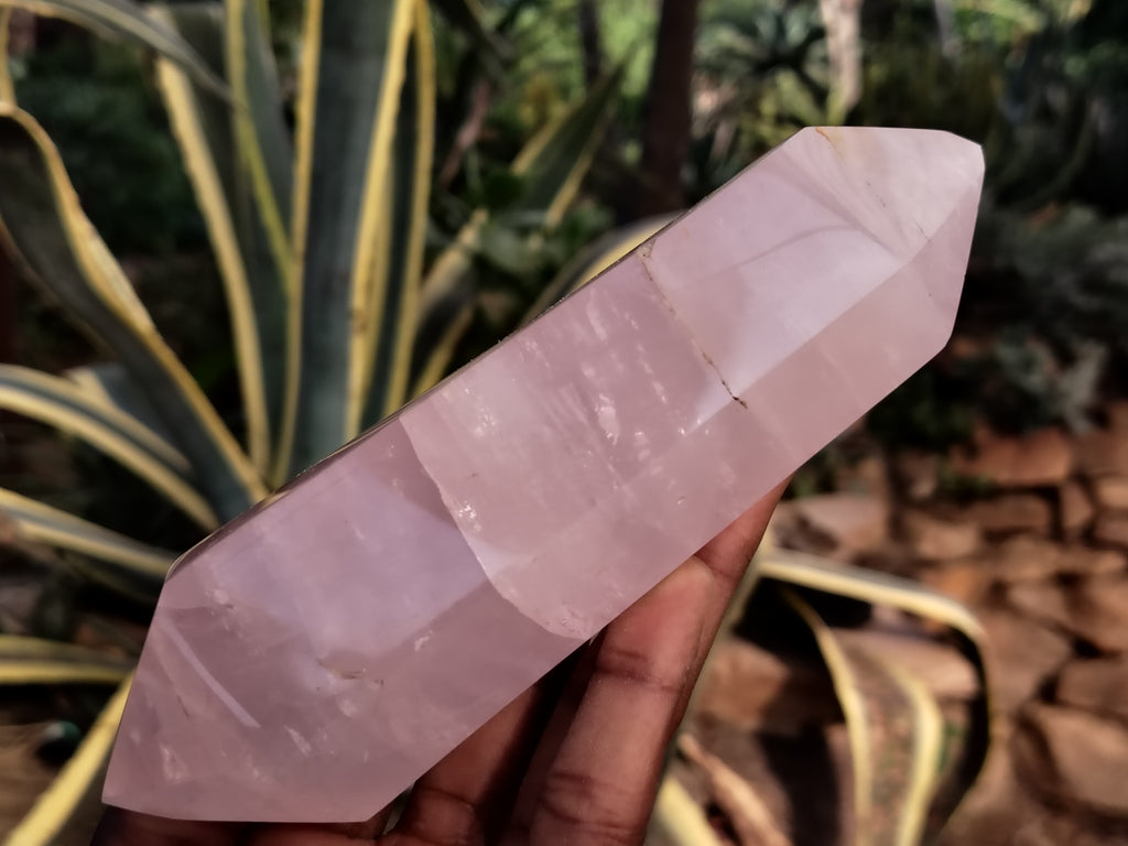 Polished Double Terminated Rose Quartz Points x 3 From Ambatondrazaka, Madagascar - Toprock Gemstones and Minerals 