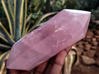 Polished Double Terminated Rose Quartz Points x 3 From Ambatondrazaka, Madagascar